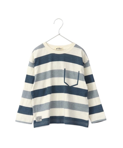 MAKE YOUR DAY(メイクユアデイ)の「ボーダープリント長袖Tシャツ■80~140cm(Tシャツ/カットソー・キッズ・ブラウン/グレー/ブルー・90/100/110/120/130/140/80)」の3枚目の写真