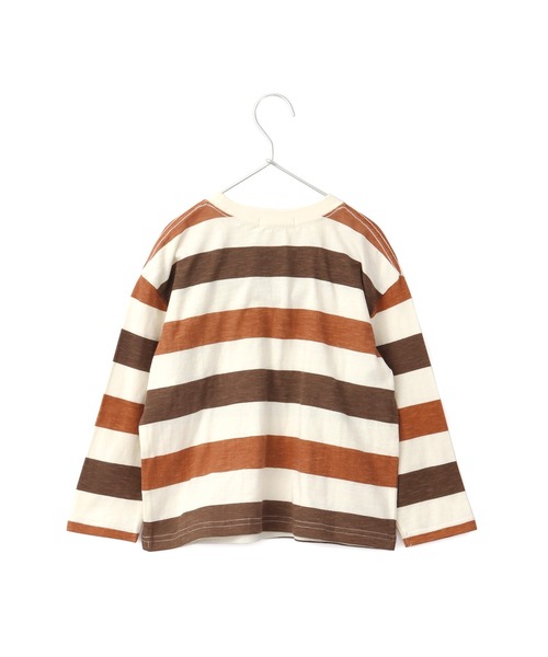 MAKE YOUR DAY(メイクユアデイ)の「ボーダープリント長袖Tシャツ■80~140cm(Tシャツ/カットソー・キッズ・ブラウン/グレー/ブルー・90/100/110/120/130/140/80)」の6枚目の写真