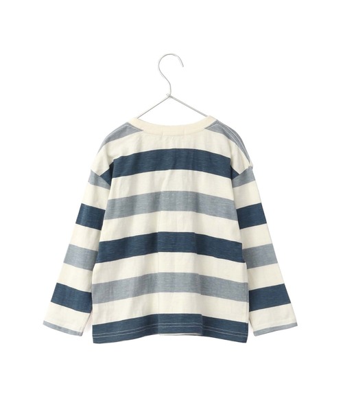 MAKE YOUR DAY(メイクユアデイ)の「ボーダープリント長袖Tシャツ■80~140cm(Tシャツ/カットソー・キッズ・ブラウン/グレー/ブルー・90/100/110/120/130/140/80)」の7枚目の写真