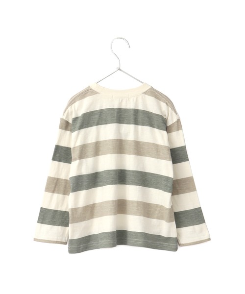 MAKE YOUR DAY(メイクユアデイ)の「ボーダープリント長袖Tシャツ■80~140cm(Tシャツ/カットソー・キッズ・ブラウン/グレー/ブルー・90/100/110/120/130/140/80)」の5枚目の写真