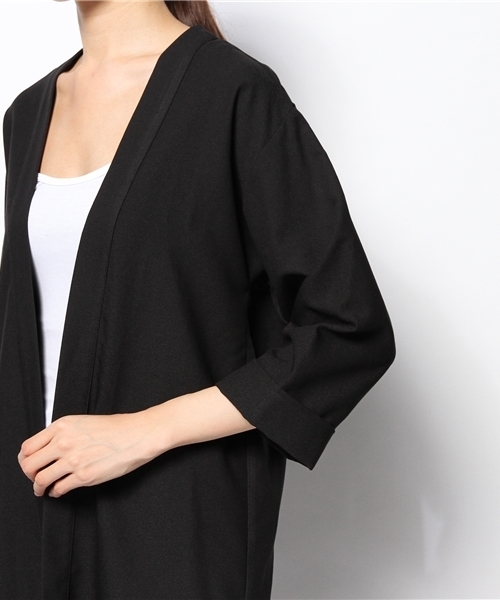 TOPSHOP(トップショップ)の「LONGLINE DUSTER KIMONO/ロングライン ダスターキモノ(その他アウター・レディース・ブラック・8/6/10)」の2枚目の写真