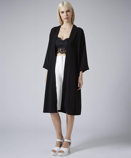 TOPSHOP(トップショップ)の「LONGLINE DUSTER KIMONO/ロングライン ダスターキモノ(その他アウター・レディース・ブラック・8/6/10)」の7枚目の写真