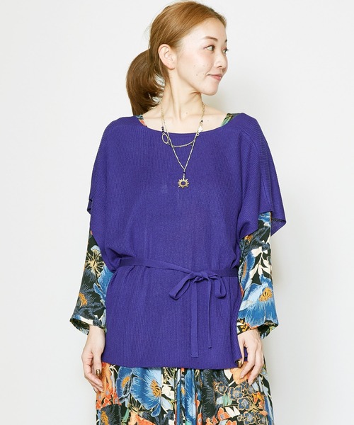 チャイハネ（チャイハネ）の「【チャイハネ】yul 2WAYニットベスト＆トップス（ニット/セーター・レディース・ブラック/ベージュ/ブルー・FREE）」の3枚目の写真