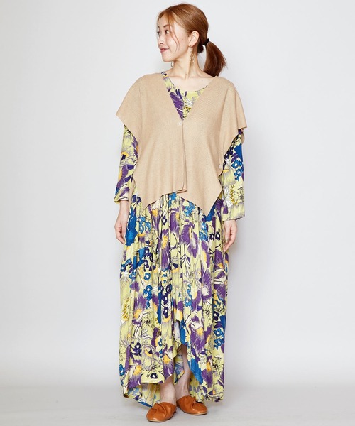 チャイハネ（チャイハネ）の「【チャイハネ】yul 2WAYニットベスト＆トップス（ニット/セーター・レディース・ブラック/ベージュ/ブルー・FREE）」の21枚目の写真