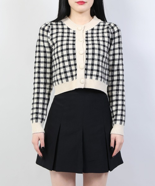 WC(ダブル シー)の「WC/ギンガムチェックカーディガン(カーディガン/ボレロ・レディース・ブルー/ピンク/イエロー/ブラック・FREE)」の12枚目の写真