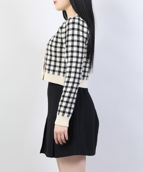 WC(ダブル シー)の「WC/ギンガムチェックカーディガン(カーディガン/ボレロ・レディース・ブルー/ピンク/イエロー/ブラック・FREE)」の5枚目の写真