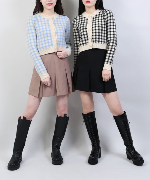 WC(ダブル シー)の「WC/ギンガムチェックカーディガン(カーディガン/ボレロ・レディース・ブルー/ピンク/イエロー/ブラック・FREE)」の7枚目の写真