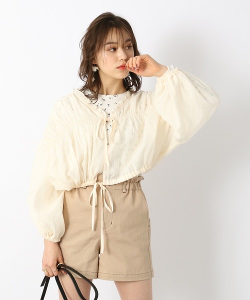 Heather（ヘザー）の「シャーリングギャザーシャツ_937802（シャツ/ブラウス・レディース・ベージュ/グリーン/アイボリー・FREE）」の15枚目の写真