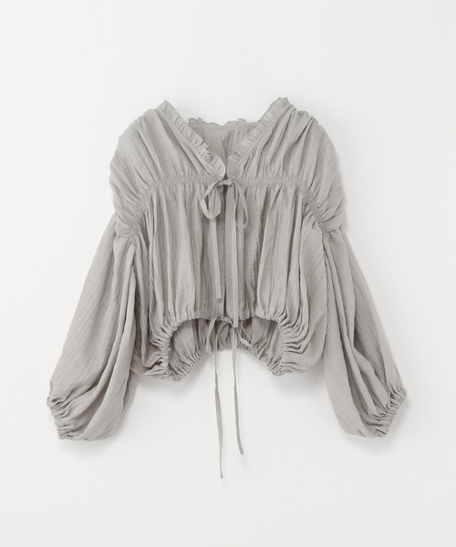 Heather（ヘザー）の「シャーリングギャザーシャツ_937802（シャツ/ブラウス・レディース・ベージュ/グリーン/アイボリー・FREE）」の18枚目の写真