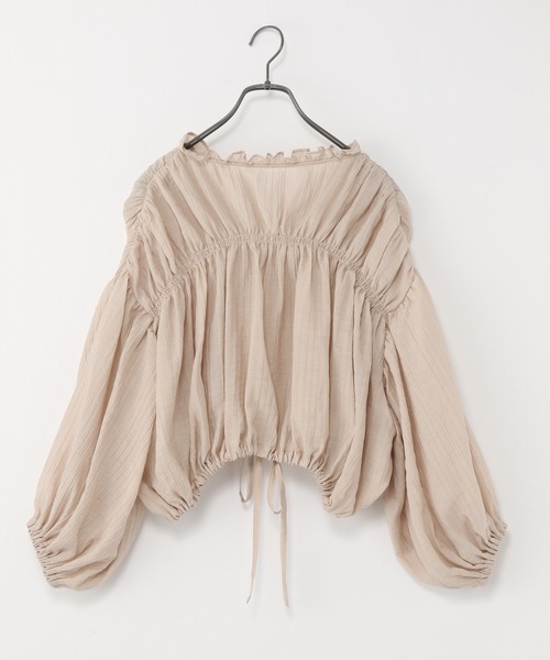 Heather（ヘザー）の「シャーリングギャザーシャツ_937802（シャツ/ブラウス・レディース・ベージュ/グリーン/アイボリー・FREE）」の12枚目の写真