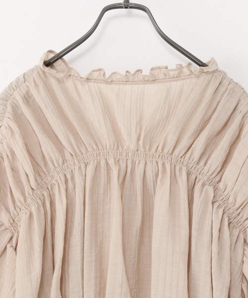 Heather（ヘザー）の「シャーリングギャザーシャツ_937802（シャツ/ブラウス・レディース・ベージュ/グリーン/アイボリー・FREE）」の14枚目の写真