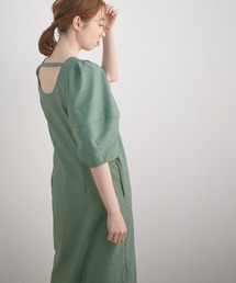 MADEMOISELLE ROPE' | リネンライクパフスリーブワンピース(ワンピース)