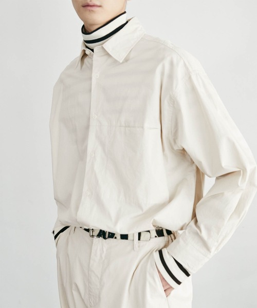 nowm（ノウム）の「【nowm】TYPEWRITER LOOSE BOX SLIT POCKET SHIRT＆ BALLOON TAPERED PANTS SET-UP / タイプライター シャツセットアップ（セットアップ・メンズ・キナリ/チャコールグレー/グレイッシュブルー/ダークネイビー・M/L）」の20枚目の写真