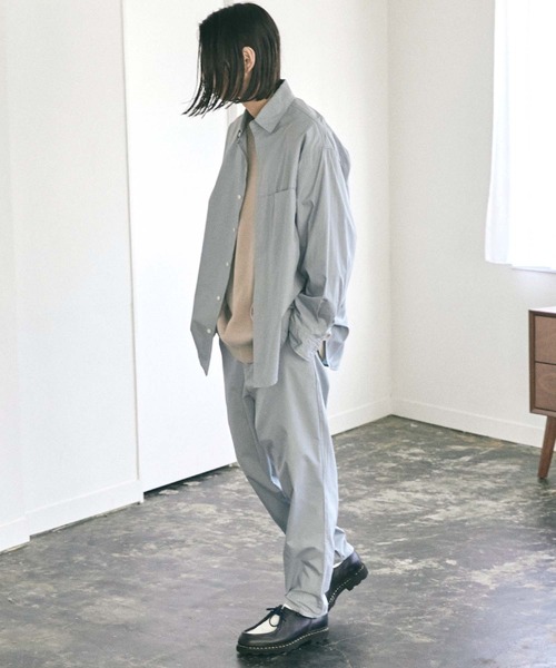 nowm】TYPEWRITER LOOSE BOX SLIT POCKET SHIRT＆ BALLOON