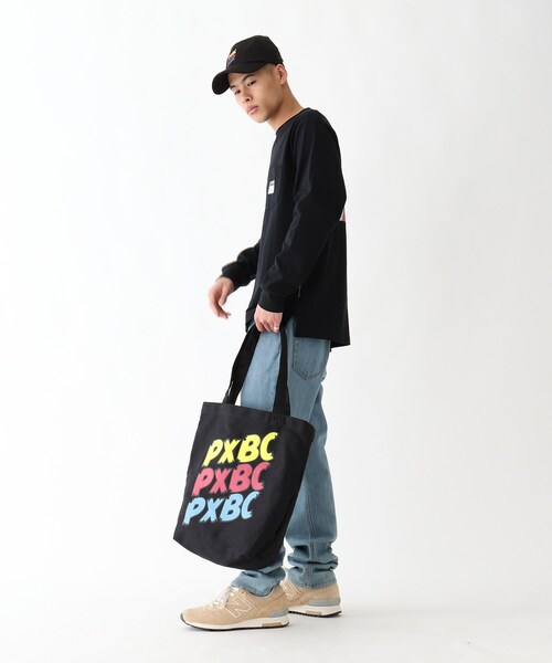 BASECONTROL（ベースコントロール）の「◆the peggies/ザ・ペギーズ コラボPXBC企画 2wayキャンバストートバッグ（トートバッグ・メンズ・ブラック/アイボリー・99）」の5枚目の写真