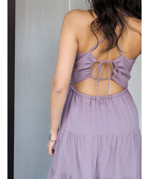 EVRIS（エヴリス）の「ティアードロングワンピース（ワンピース・レディース・パープル/ホワイト/ブラック/ブラウン・FREE）」の8枚目の写真