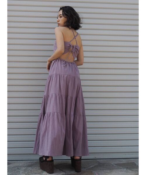 EVRIS（エヴリス）の「ティアードロングワンピース（ワンピース・レディース・パープル/ホワイト/ブラック/ブラウン・FREE）」の22枚目の写真
