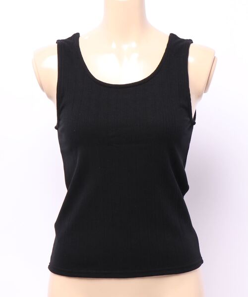 KOBE LETTUCE（コウベレタス）の「前後2wayボタンリブタンクトップ（タンクトップ・レディース・ブラック/ライトグリーン/アイボリー/ラベンダー/グレイッシュベージュ・FREE）」の10枚目の写真