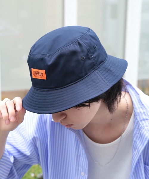 UNIVERSAL OVERALL(ユニバーサルオーバーオール)の「【UNIVERSAL OVERALL】ベーシックロゴ TCツイルハット DW1036 YMY(ハット・メンズ・ブラック/ベージュ/アイボリー/ダークグリーン/グレー/ブラウン/ネイビー・FREE)」の7枚目の写真