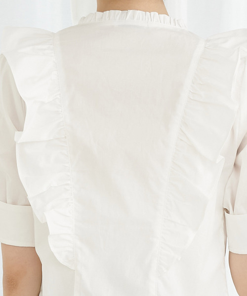 TITTY&CO.（ティティーアンドコー）の「ダブルボタンフリルブラウス（シャツ/ブラウス・レディース・ライトブルー/ベージュ/オフホワイト・FREE）」の11枚目の写真