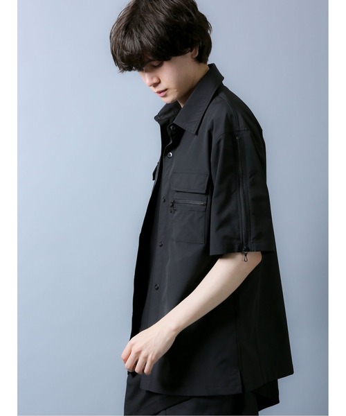 SHELLAC（シェラック）の「シェラック/SHELLAC　ZIP半袖シャツアウター（シャツ/ブラウス・メンズ・ベージュ/ブラック・MEDIUM/LARGE）」の10枚目の写真