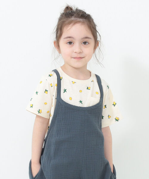 B:MING by BEAMS（ビーミングバイビームス）の「B:MING by BEAMS / 総柄プリント ポケットTシャツ （80~140cm）（Tシャツ/カットソー・キッズ・オフホワイト/ベージュ/サックスブルー・100/110/120/80/90/140/130）」の5枚目の写真