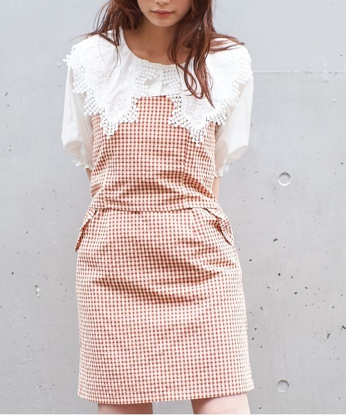 OLIVE des OLIVE（オリーブデオリーブ）の「【セットアップ対応】ズキュン！セットアップミニスカート（スカート・レディース・アイボリー/ブラック系その他/レッド系その他/ブルー系その他・FREE）」の4枚目の写真