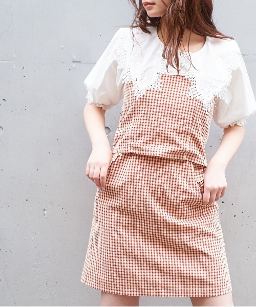 OLIVE des OLIVE（オリーブデオリーブ）の「【セットアップ対応】ズキュン！セットアップミニスカート（スカート・レディース・アイボリー/ブラック系その他/レッド系その他/ブルー系その他・FREE）」の9枚目の写真