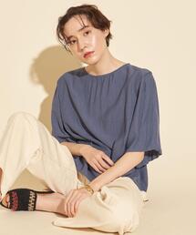 BEAUTY&YOUTH UNITED ARROWS | 【予約】BY クレープバルーンスリーブ５分袖ブラウス -ウォッシャブル-(シャツ/ブラウス)