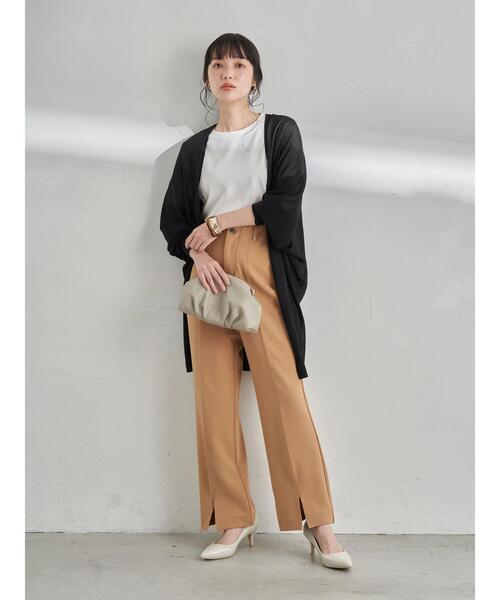 earth music&ecology（アースミュージックアンドエコロジー）の「ドルマンシアーニットカーディガン ＊（カーディガン/ボレロ・レディース・オフホワイト/ミント/ブラック/グレイッシュベージュ・FREE）」の8枚目の写真