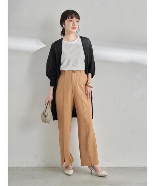 earth music&ecology（アースミュージックアンドエコロジー）の「ドルマンシアーニットカーディガン ＊（カーディガン/ボレロ・レディース・オフホワイト/ミント/ブラック/グレイッシュベージュ・FREE）」の9枚目の写真