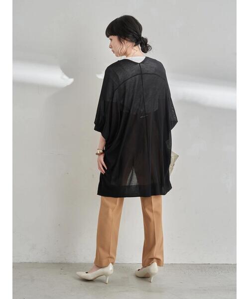 earth music&ecology（アースミュージックアンドエコロジー）の「ドルマンシアーニットカーディガン ＊（カーディガン/ボレロ・レディース・オフホワイト/ミント/ブラック/グレイッシュベージュ・FREE）」の12枚目の写真