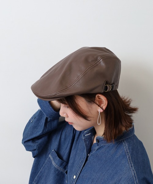 Sense of Grace（センスオブグレース）の「SYNTHETIC LEATHER HUNTING（ハンチング/ベレー帽・メンズ・ブラック/ダークブラウン/ブラウン/アイボリー/ブラック系/ダークブラウン系/アイボリー系/ベージュ・FREE/XL）」の19枚目の写真