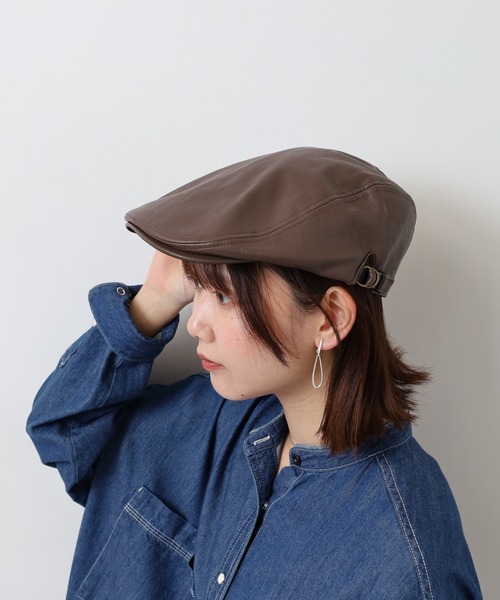 Sense of Grace（センスオブグレース）の「SYNTHETIC LEATHER HUNTING（ハンチング/ベレー帽・メンズ・ブラック/ダークブラウン/ブラウン/アイボリー/ブラック系/ダークブラウン系/アイボリー系/ベージュ・FREE/XL）」の20枚目の写真