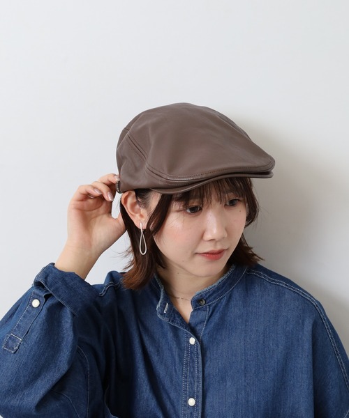 Sense of Grace（センスオブグレース）の「SYNTHETIC LEATHER HUNTING（ハンチング/ベレー帽・メンズ・ブラック/ダークブラウン/ブラウン/アイボリー/ブラック系/ダークブラウン系/アイボリー系/ベージュ・FREE/XL）」の21枚目の写真