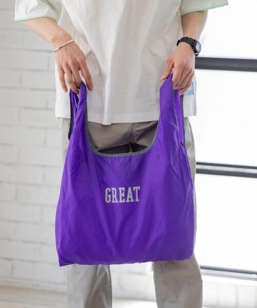 coen(コーエン)の「リフレクタープリントエコバッグ(エコバッグ/サブバッグ・メンズ・ライム/コバルトブルー/オレンジ/ダークグレー・FREE)」の3枚目の写真