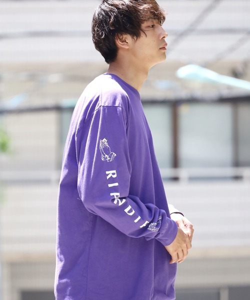RIPNDIP(リップンディップ)の「RIPNDIP/リップンディップ LORD NERMAL POCKET LONG SLEEVE TEE Tシャツ(Tシャツ/カットソー・メンズ・パープル・M/L/XL)」の1枚目の写真