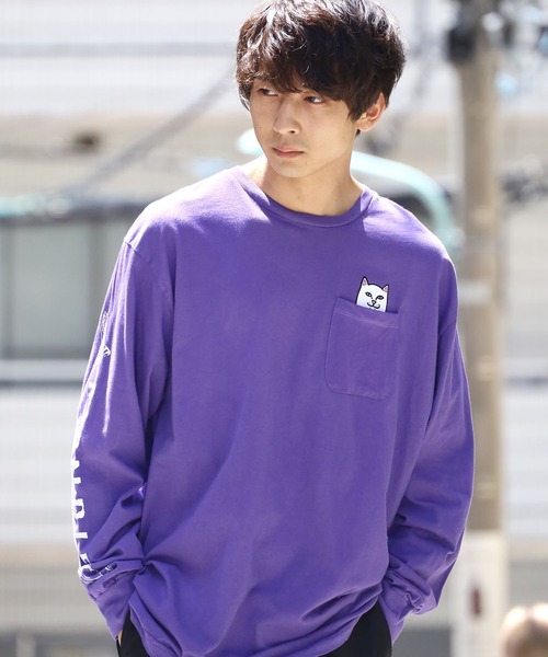 RIPNDIP(リップンディップ)の「RIPNDIP/リップンディップ LORD NERMAL POCKET LONG SLEEVE TEE Tシャツ(Tシャツ/カットソー・メンズ・パープル・M/L/XL)」の9枚目の写真