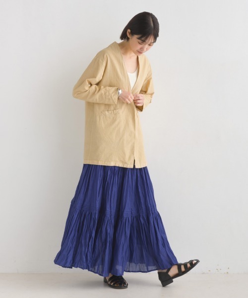 60’s ノーカラージャケット　ヴィンテージ セール】製品染め コットンノーカラージャケット（ノーカラー