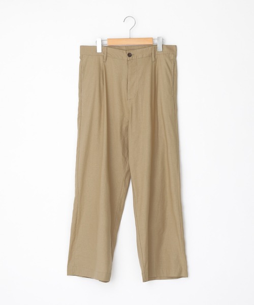 BARK MANHATTAN(バークマンハッタン)の「綿麻ストレッチ タックワイドパンツ(その他パンツ・メンズ・ブラック/ベージュ/ネイビー/ライトオリーブ/チェック・S/M/L)」の6枚目の写真