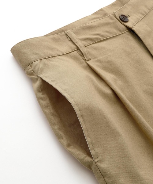 BARK MANHATTAN(バークマンハッタン)の「綿麻ストレッチ タックワイドパンツ(その他パンツ・メンズ・ブラック/ベージュ/ネイビー/ライトオリーブ/チェック・S/M/L)」の10枚目の写真