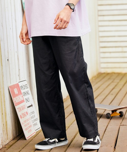 BARK MANHATTAN(バークマンハッタン)の「綿麻ストレッチ タックワイドパンツ(その他パンツ・メンズ・ブラック/ベージュ/ネイビー/ライトオリーブ/チェック・S/M/L)」の14枚目の写真