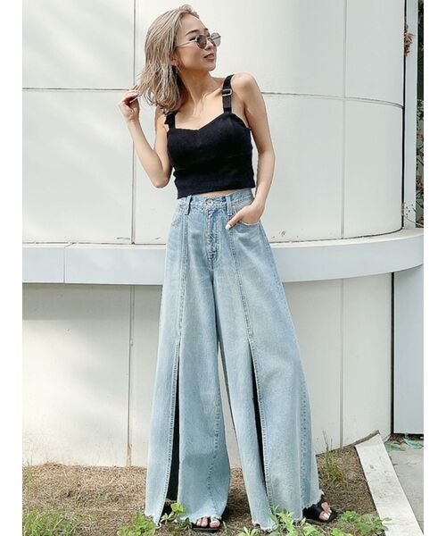 GYDA（ジェイダ）の「【SETUP着用可】デザインバックルリブビスチェ（キャミソール・レディース・ブラック/ベージュ/アイボリー・FREE）」の12枚目の写真