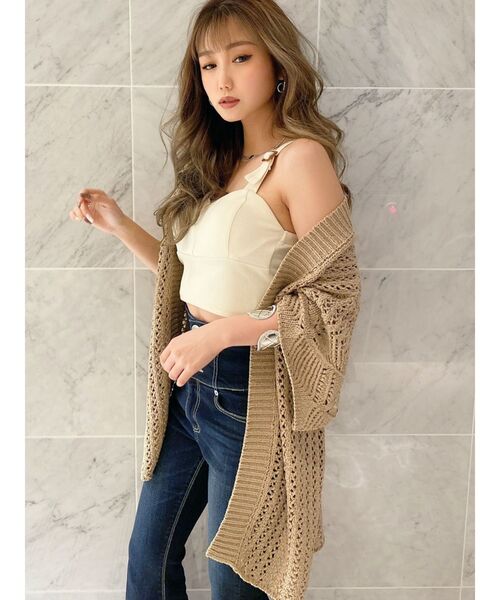 GYDA（ジェイダ）の「【SETUP着用可】デザインバックルリブビスチェ（キャミソール・レディース・ブラック/ベージュ/アイボリー・FREE）」の15枚目の写真