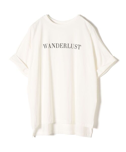 SHIPS(シップス)の「ロールアップロゴプリントTEE◆(Tシャツ/カットソー・レディース・ホワイト/ブラック/ベージュ/ラベンダー・ONE SIZE)」の5枚目の写真