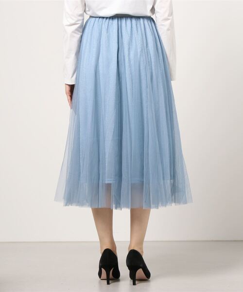 Brownie（ブラウニー）の「Brownie　ラメチュール切替スカート（スカート・レディース・グレー/ブラック/ベージュ/サックスブルー・FREE）」の6枚目の写真