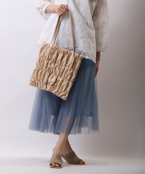 Brownie（ブラウニー）の「Brownie　ラメチュール切替スカート（スカート・レディース・グレー/ブラック/ベージュ/サックスブルー・FREE）」の16枚目の写真