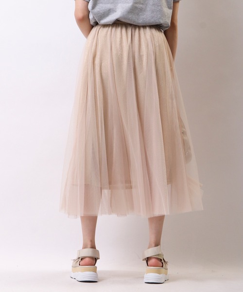 Brownie（ブラウニー）の「Brownie　ラメチュール切替スカート（スカート・レディース・グレー/ブラック/ベージュ/サックスブルー・FREE）」の14枚目の写真