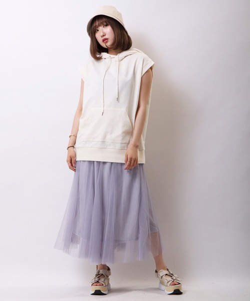 Brownie（ブラウニー）の「Brownie　ラメチュール切替スカート（スカート・レディース・グレー/ブラック/ベージュ/サックスブルー・FREE）」の12枚目の写真