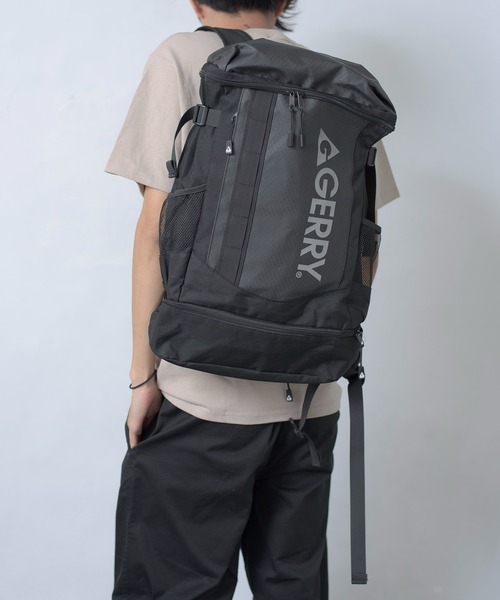 GERRY（ジェリー）の「【GERRY】FUSEレインカバー付きBOXリュック R1194 YMY（バックパック/リュック・メンズ・ブラック×ブラック/ブラック×シルバー・FREE）」の9枚目の写真